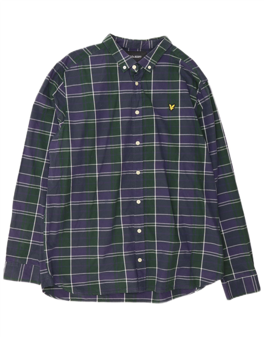 Ανδρικό πουκάμισο Lyle & Scott 2XL Navy Blue Check Cotton