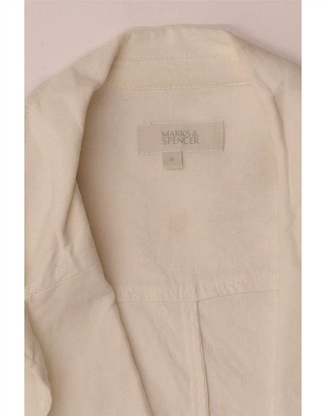 Marks & Spencer Γυναικείο Μπουφάν Blazer UK 18 XL Λευκό με 1 κουμπί