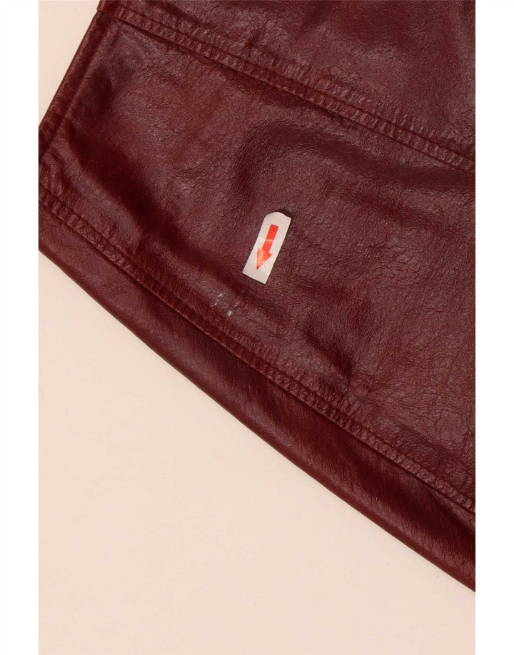 Γυναικεία Μίνι Δερμάτινη Φούστα Conbipel IT 44 Medium W27 Maroon Leather
