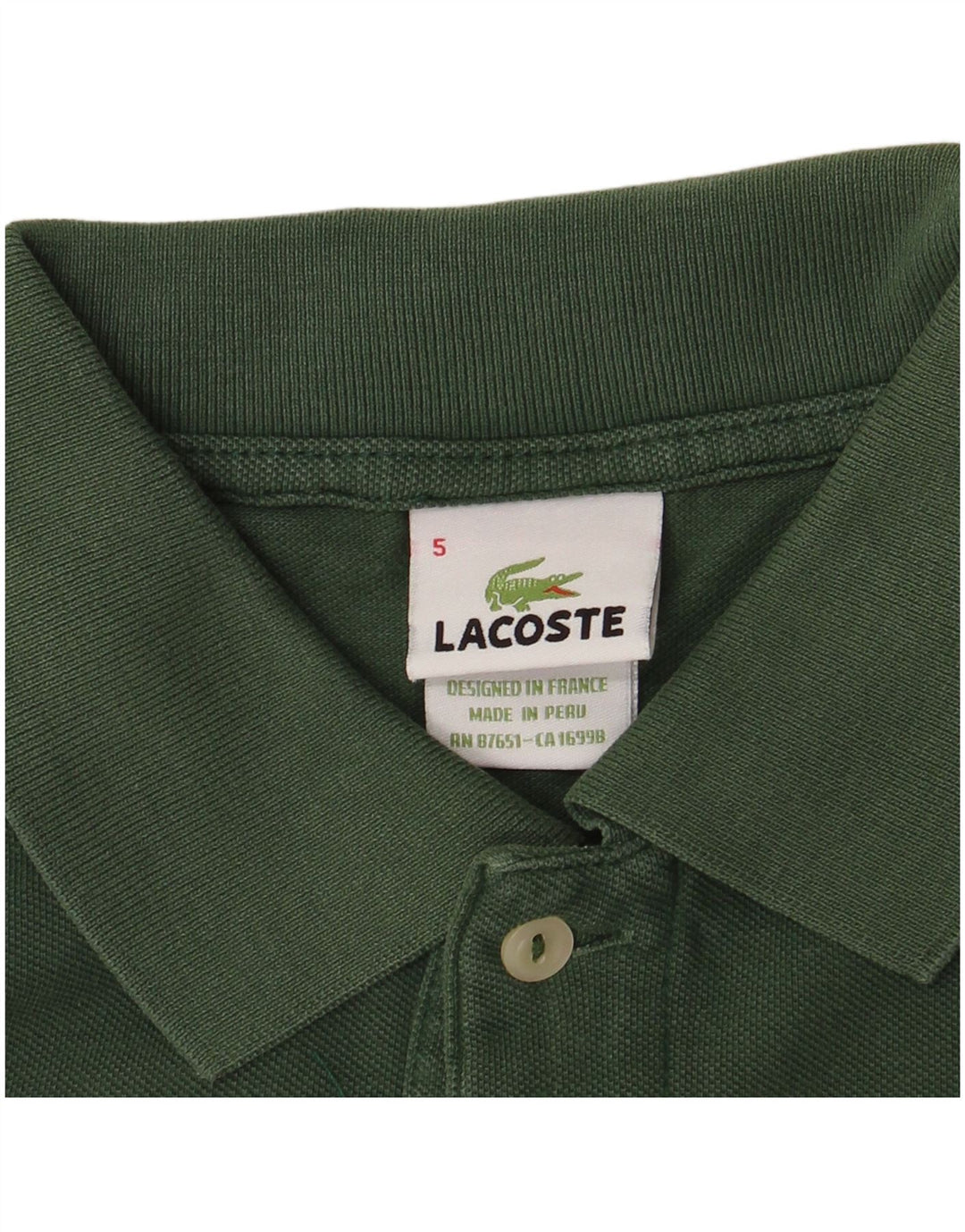 Ανδρικό πουκάμισο πόλο LACOSTE Νούμερο 5 Μεγάλο Πράσινο