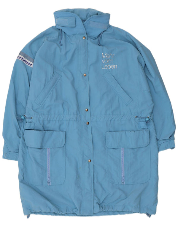 Γυναικείο Tactel Hooded Oversized Windbreaker Coat UK 10 Small Blue Polyamide