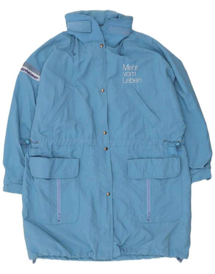 Γυναικείο Tactel Hooded Oversized Windbreaker Coat UK 10 Small Blue Polyamide