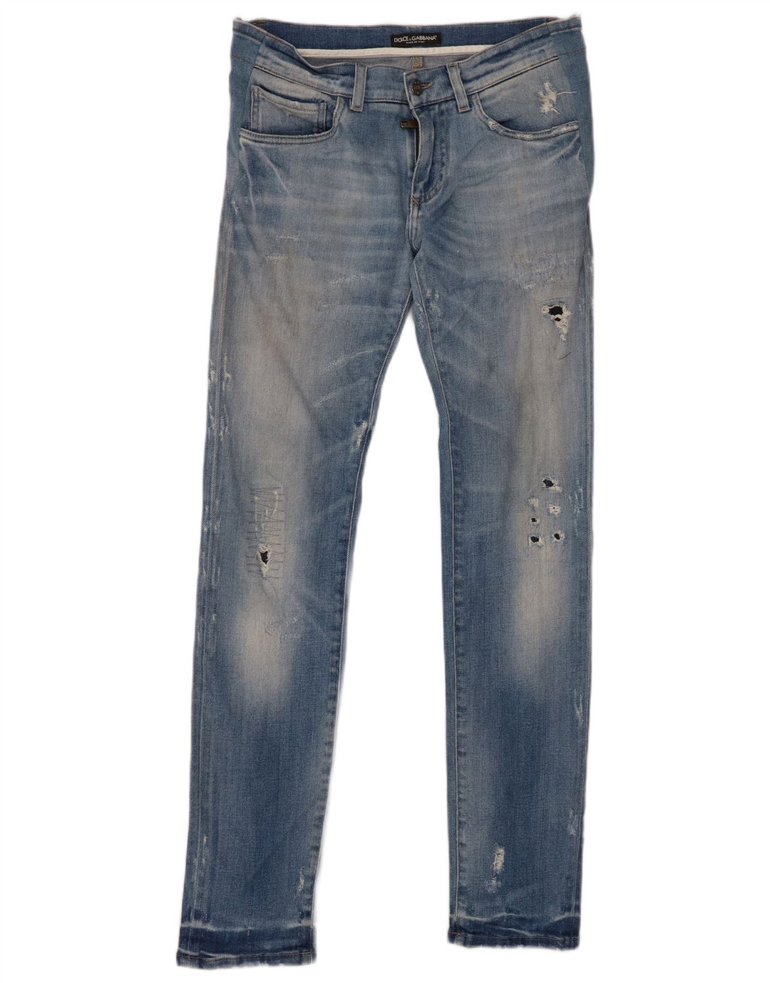 DOLCE & GABBANA Γυναικεία Distressed Slim Jeans IT 44 Medium W30 L32 Blue