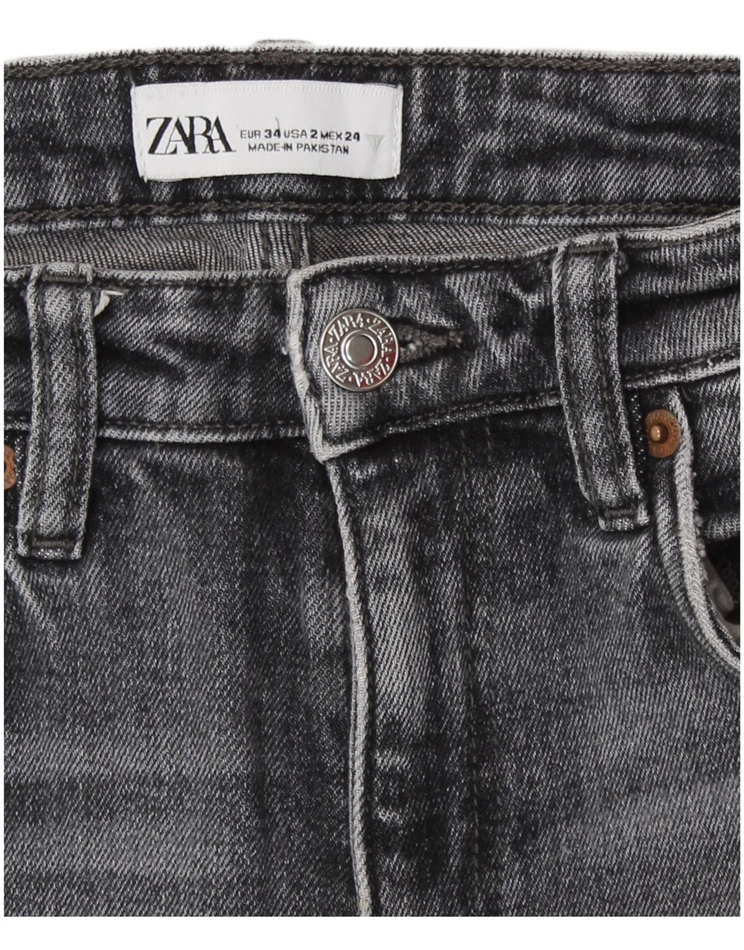 Zara Γυναικείο Τζιν μποτάκι EU 34 2XS W24 L26 Γκρι