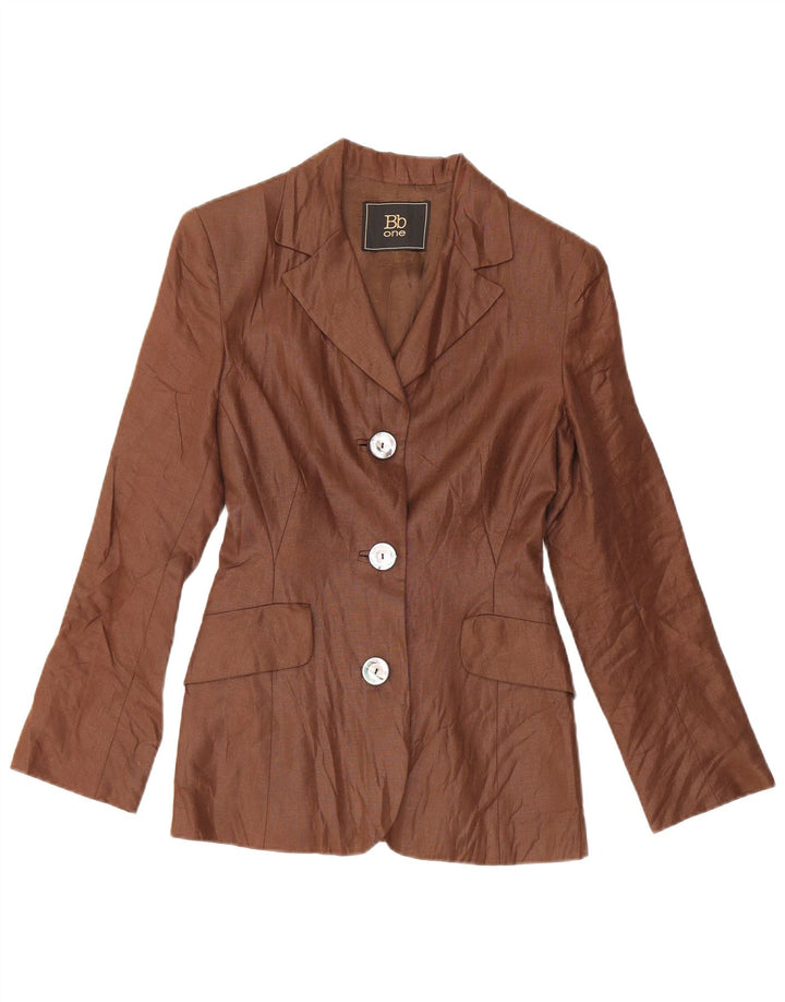 Vintage γυναικείο σακάκι με 3 κουμπιά UK 10 Small Brown