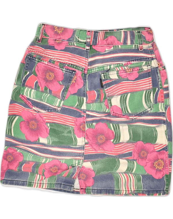 Τζιν φούστα για κορίτσια JOHNNY LAMBS 15-16 ετών W28 Πολύχρωμη φλοράλ βαμβακερή