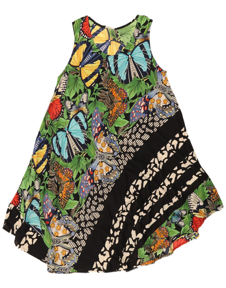 Vintage Γυναικείο Γραφικό Sundress UK 16 Μεγάλη πολύχρωμη πεταλούδα