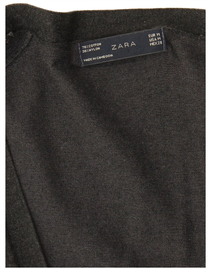Zara Γυναικείο Ζακέτα Longline UK 12 Βαμβακερό μεσαίο γκρι