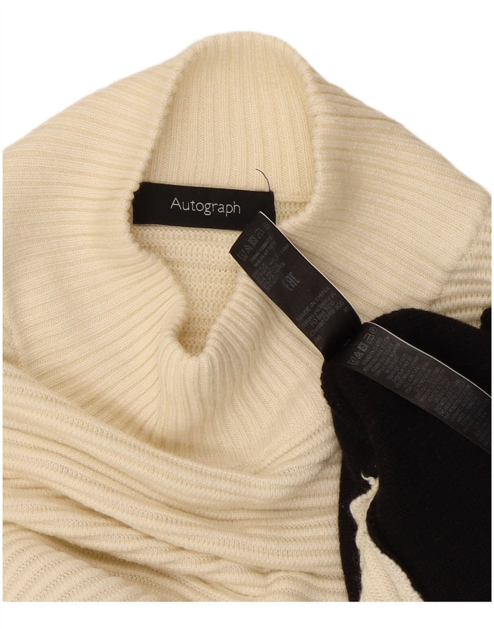 Marks & Spencer Γυναικείο πουλόβερ με λαιμό χελώνα UK 12 Medium Off White