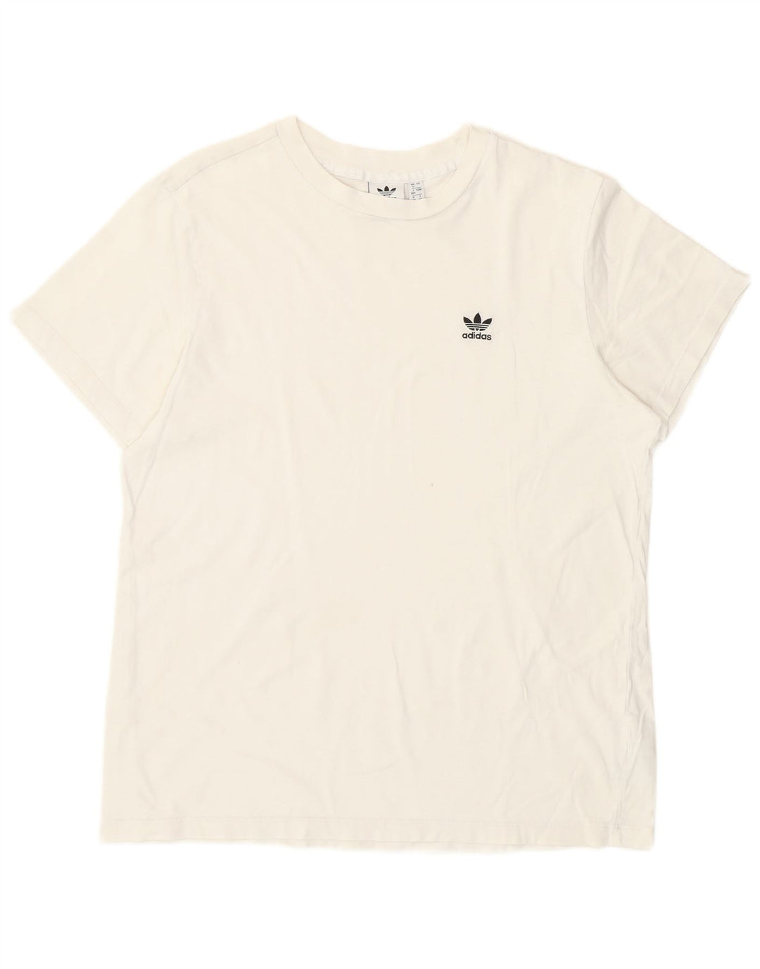 Adidas Γυναικείο T-Shirt Top UK 12 Μεσαίο λευκό βαμβακερό