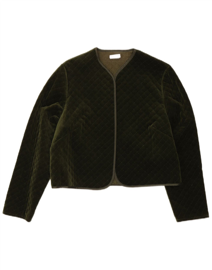 Vintage Γυναικείο Ανοιχτό Καπιτονέ σακάκι UK 14 Medium Khaki