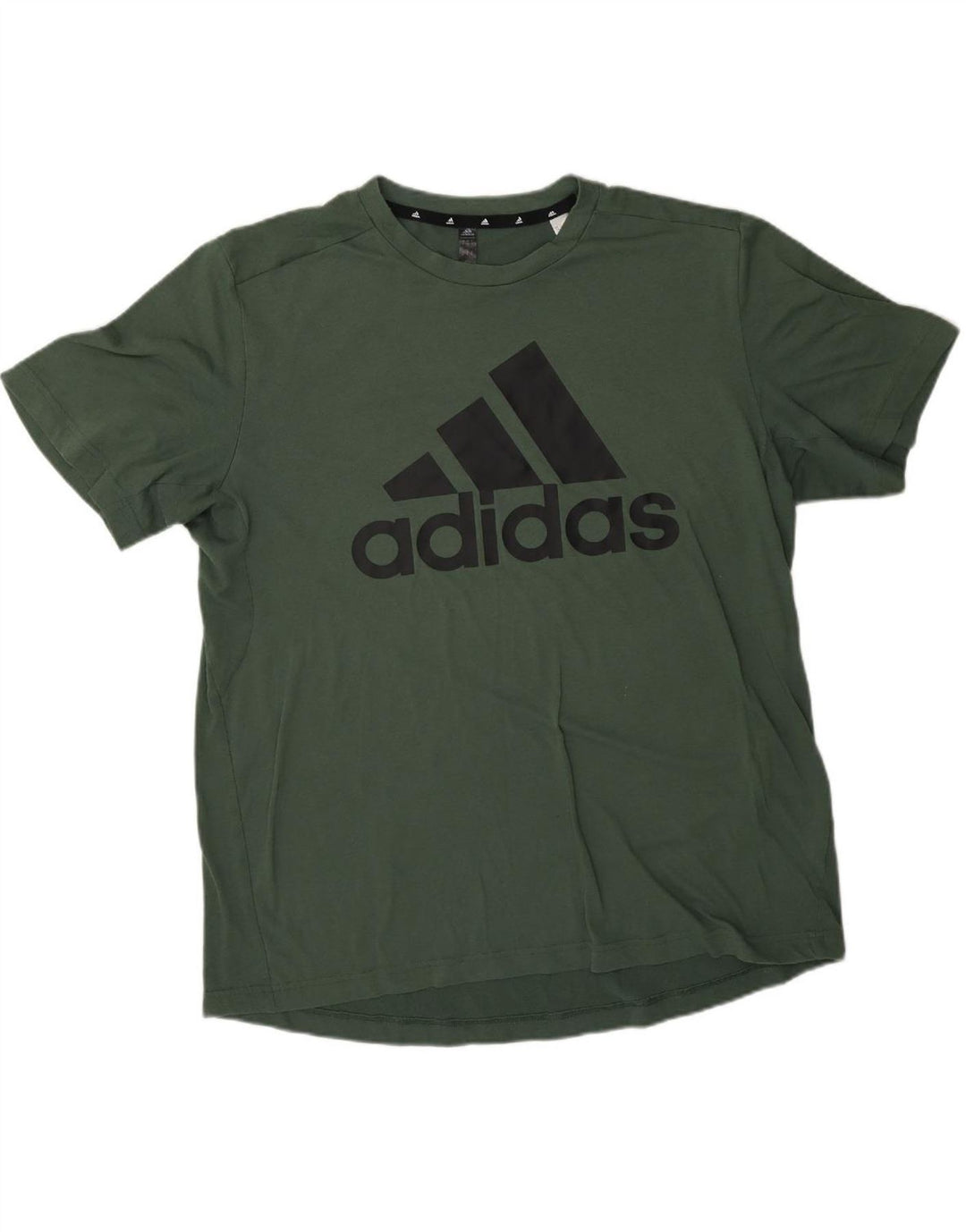 ADIDAS Mens Graphic T-Shirt Top Large Green Polyester