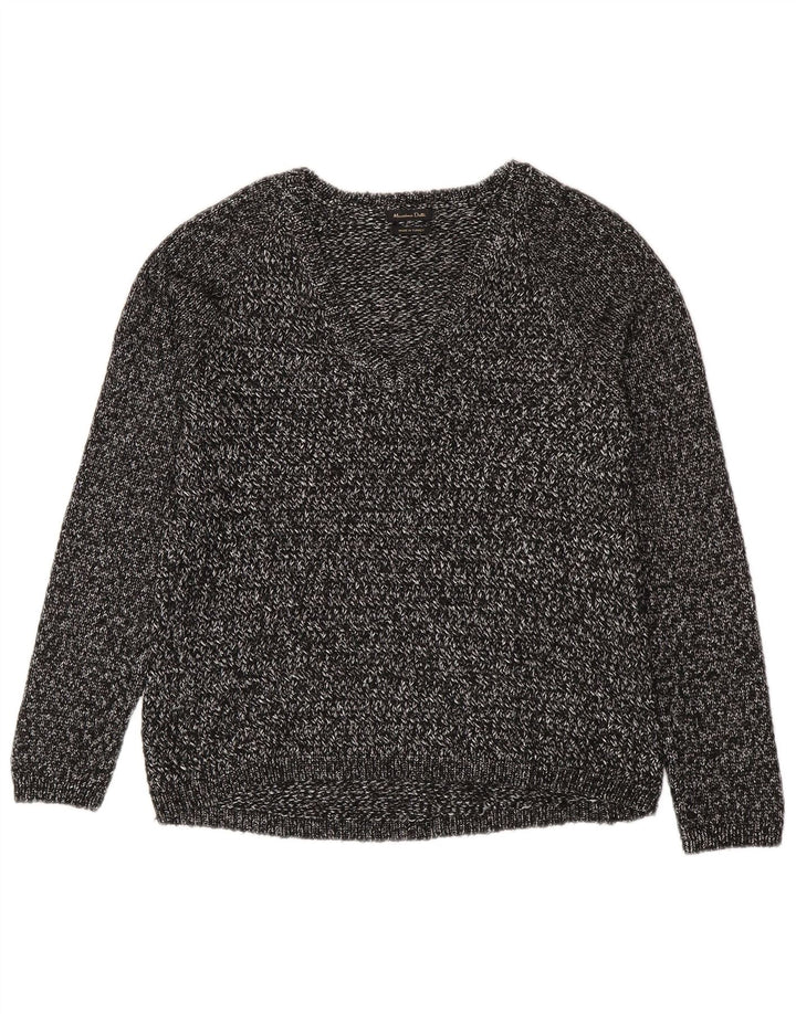 Massimo Dutti γυναικείο πουλόβερ με λαιμόκοψη με V λαιμόκοψη UK 14 με μεσαίο γκρι φλύκταινα