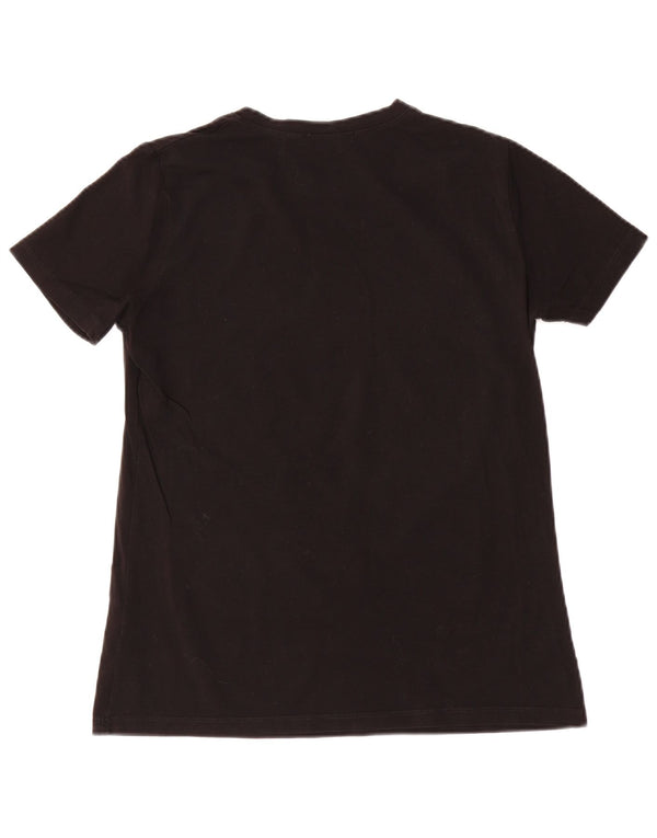 Γυναικείο γραφικό μπλουζάκι Trussardi Top UK 20 2XL Μαύρο βαμβακερό