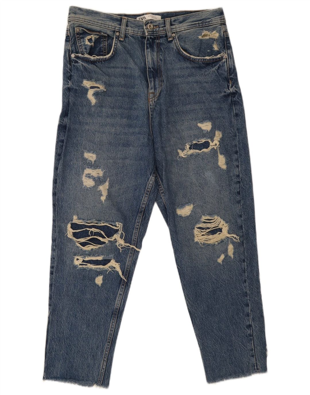 Ανδρικό Zara Distressed Cropped Jeans EU 40 Medium W31 L26 Blue Cotton