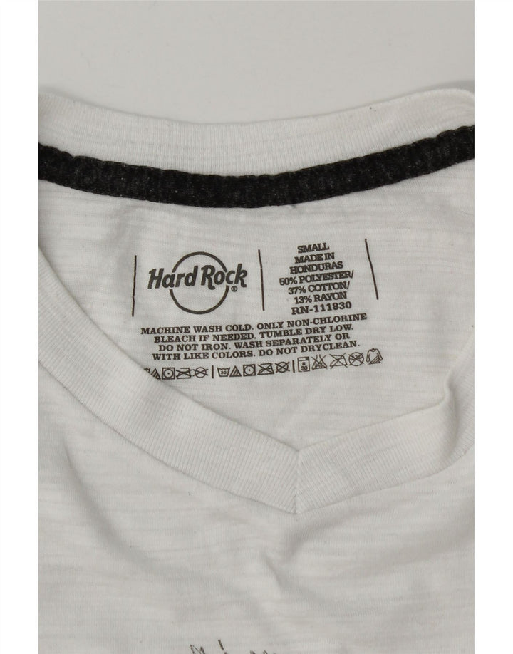 Hard Rock Cafe Ανδρικό γραφικό T-Shirt Μπλουζάκι Top Small White Polyester
