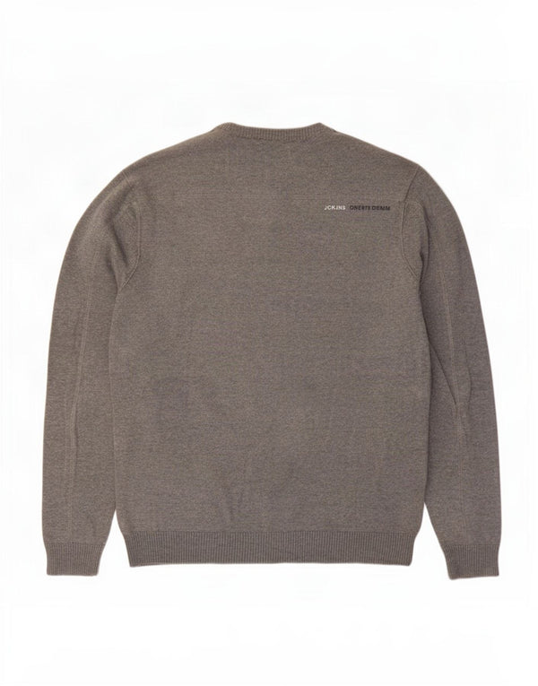 Jack & Jones Ανδρικό πουλόβερ με κουμπιά λαιμόκοψη XL γκρι