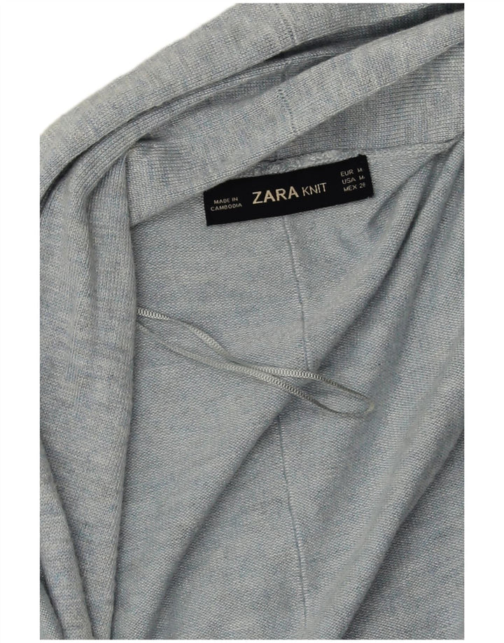 Zara Γυναικείο ανοιχτό πουλόβερ ζακέτα UK 14 μεσαία γκρι βισκόζη