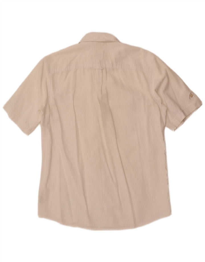 Ανδρικό κοντομάνικο πουκάμισο Dockers Λευκό μεσαίο λινό