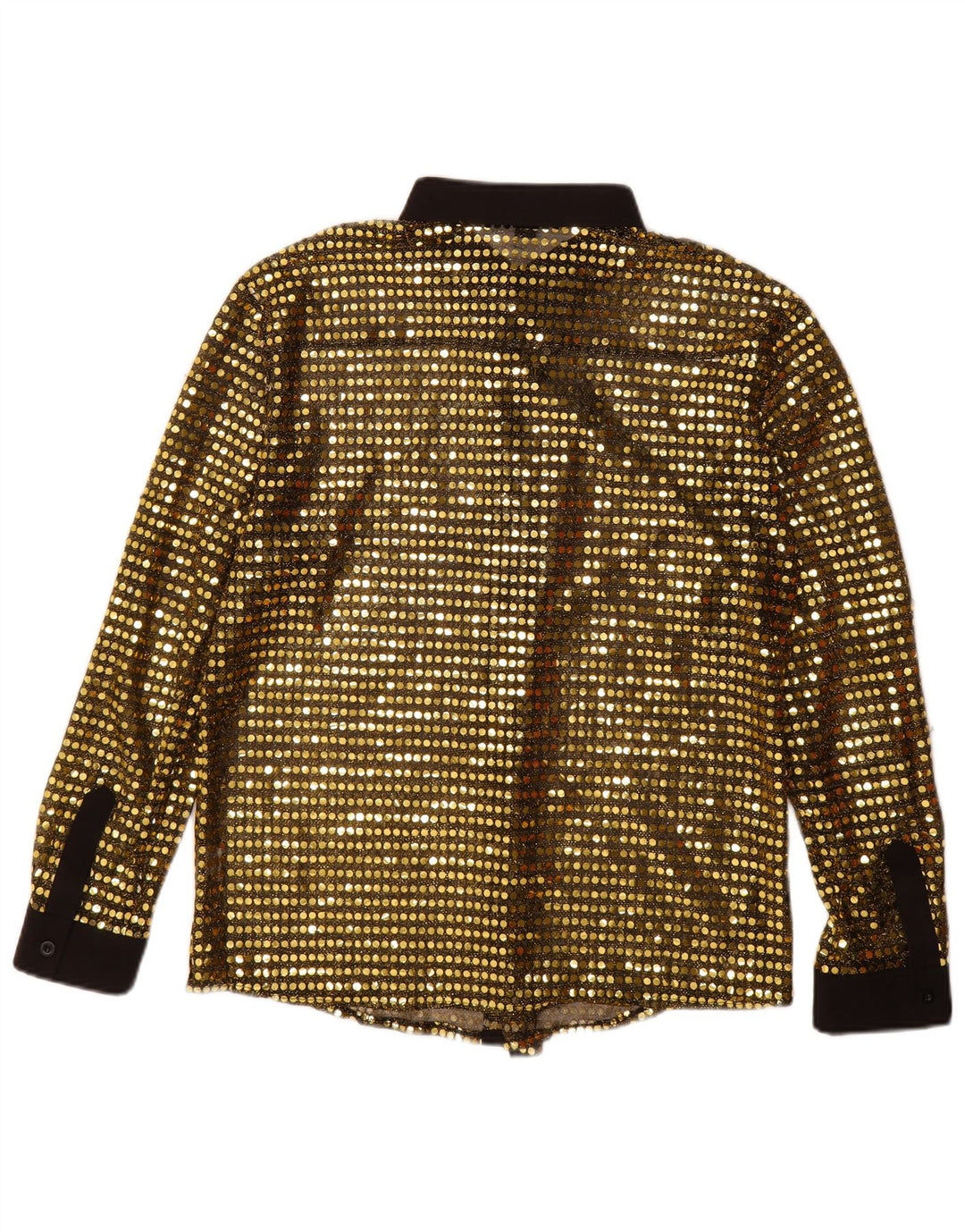 Vintage γυναικείο πουκάμισο μπλούζα UK 18 XL Gold Polyester