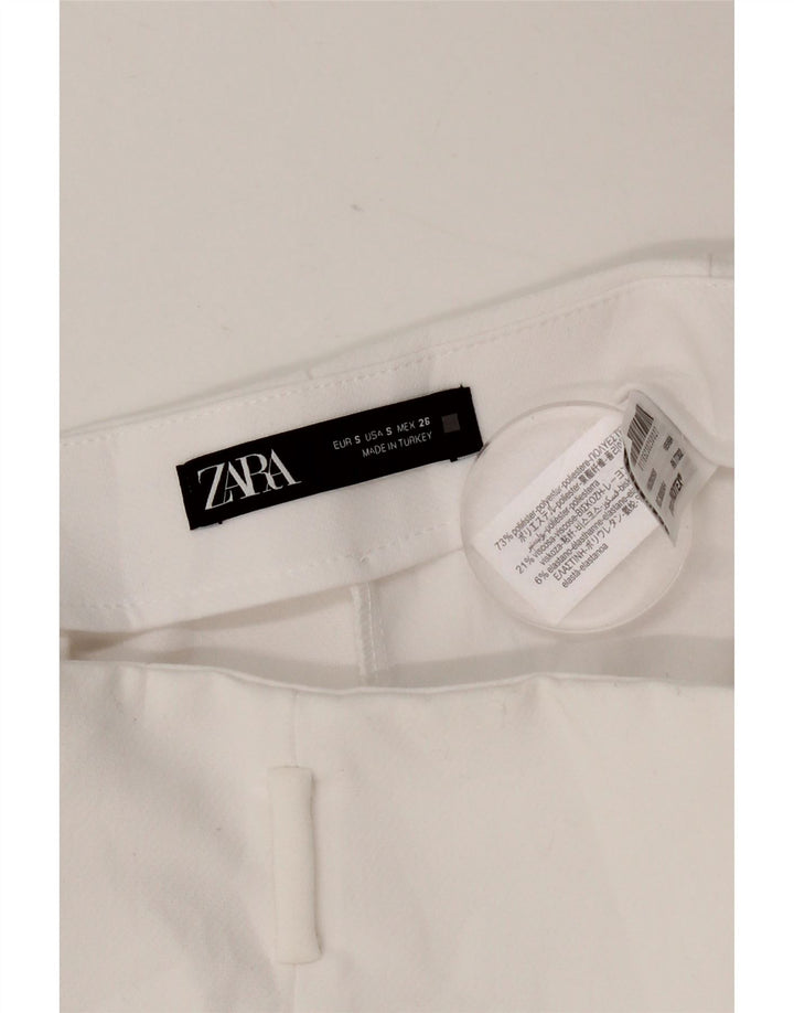 Zara Γυναικείο Ψηλόμεσο Casual σορτς Small W26 λευκό πολυεστέρα