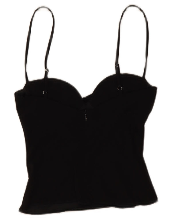 Zara Womens Crop Cami Top UK 6 XS Black