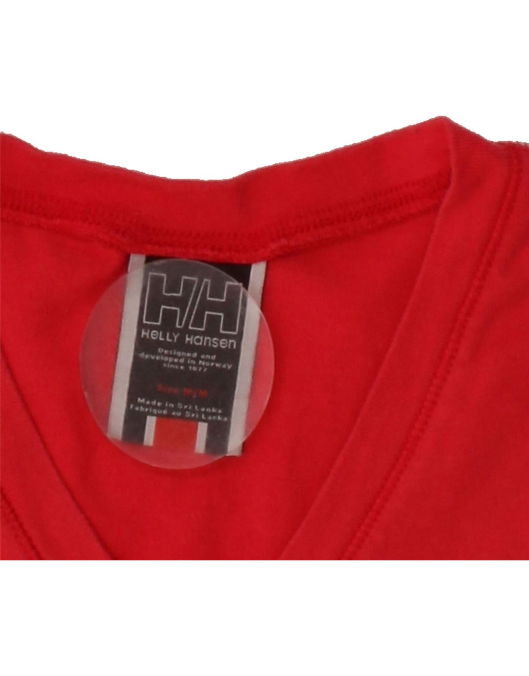 HELLY HANSEN Womens Graphic T-Shirt Top UK 12 Medium Red Spotted Cotton Vintage Helly Hansen and Second-Hand Helly Hansen from Messina Hembry 