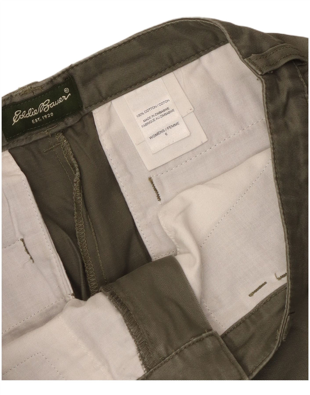 Γυναικείο Casual σορτς Eddie Bauer US 6 Medium W30 από βαμβακερό χακί