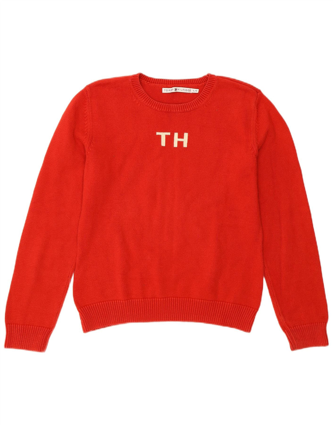 TOMMY HILFIGER Girls Boat Neck Jumper πουλόβερ 14-15 ετών μεγάλο κόκκινο