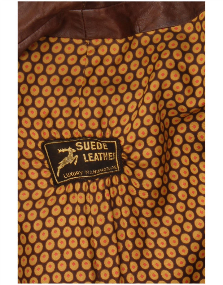 Vintage Ανδρικό Δερμάτινο Παλτό UK 36 Small Brown Leather