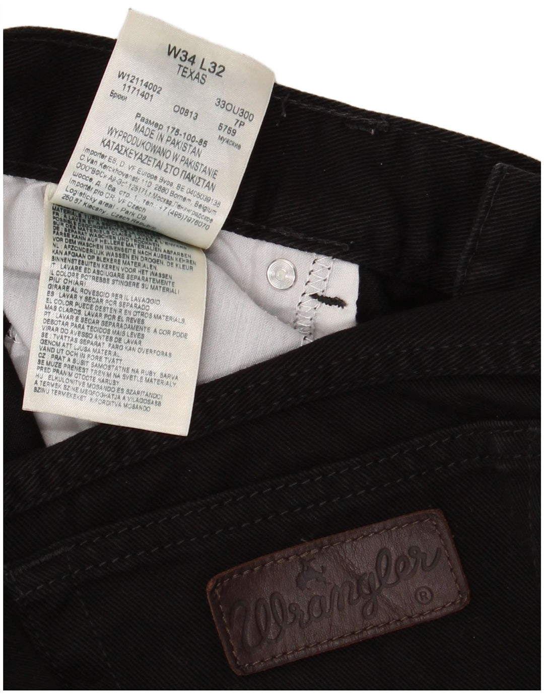 WRANGLER Ανδρικό Texas Straight Jeans W34 L28 Μαύρο βαμβακερό