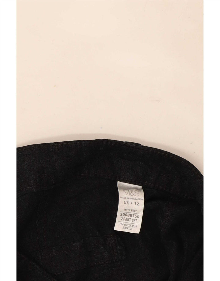 Marks & Spencer Γυναικείο Παντελόνι Capri UK 12 Medium W32 Μαύρο λινό