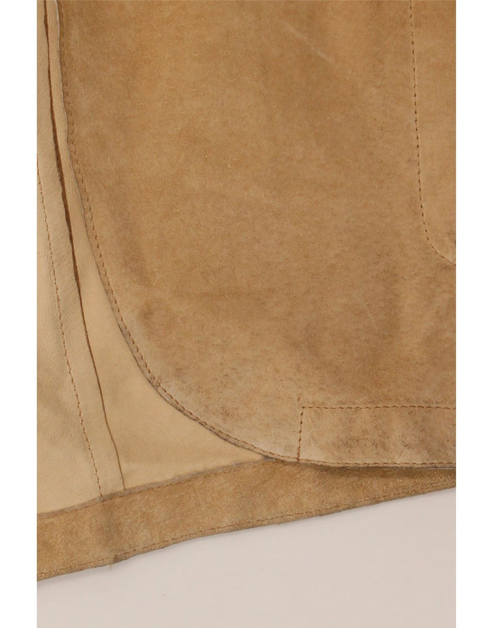 VINTAGE Ανδρικό σουέτ σακάκι με 3 κουμπιά UK 44 2XL Δερμάτινο μπεζ