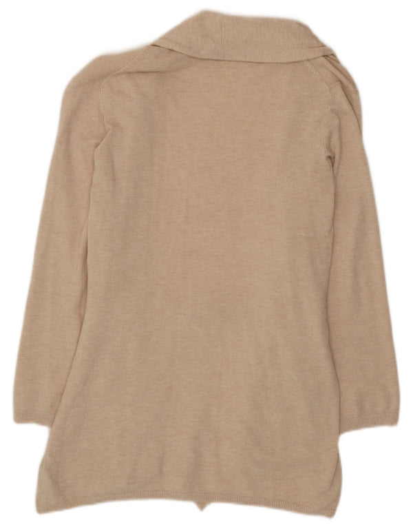 Zara Γυναικείο πουλόβερ ζακέτα Longline UK 12 μεσαία μπεζ βισκόζη