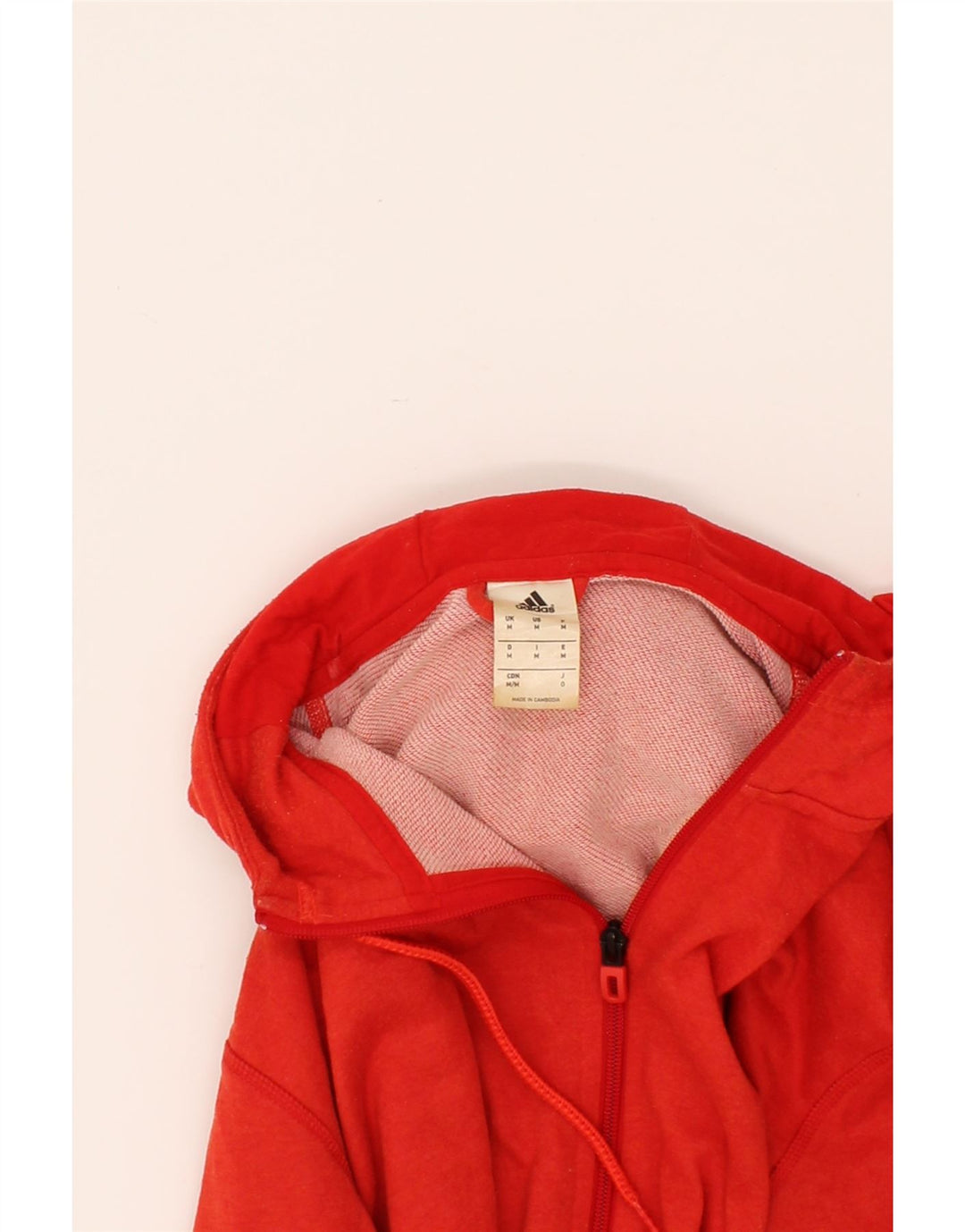 ADIDAS Mens Climalite Zip Hoodie Sweater Medium Red Cotton Vintage Adidas and Second-Hand Adidas from Messina Hembry 