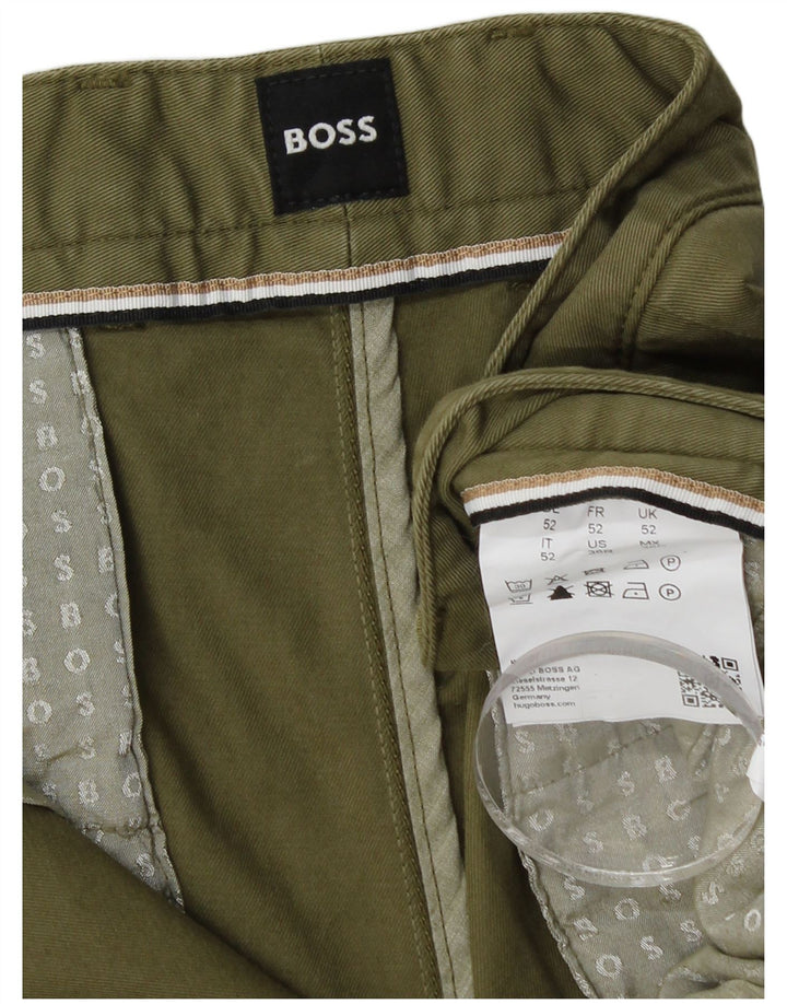 Ανδρικό σορτς Chino HUGO BOSS IT 52 XL W36 Χακί βαμβακερό