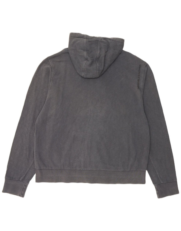 Ανδρικό πουλόβερ με κουκούλα με φερμουάρ Adidas 2XL, μπλε βαμβακερό
