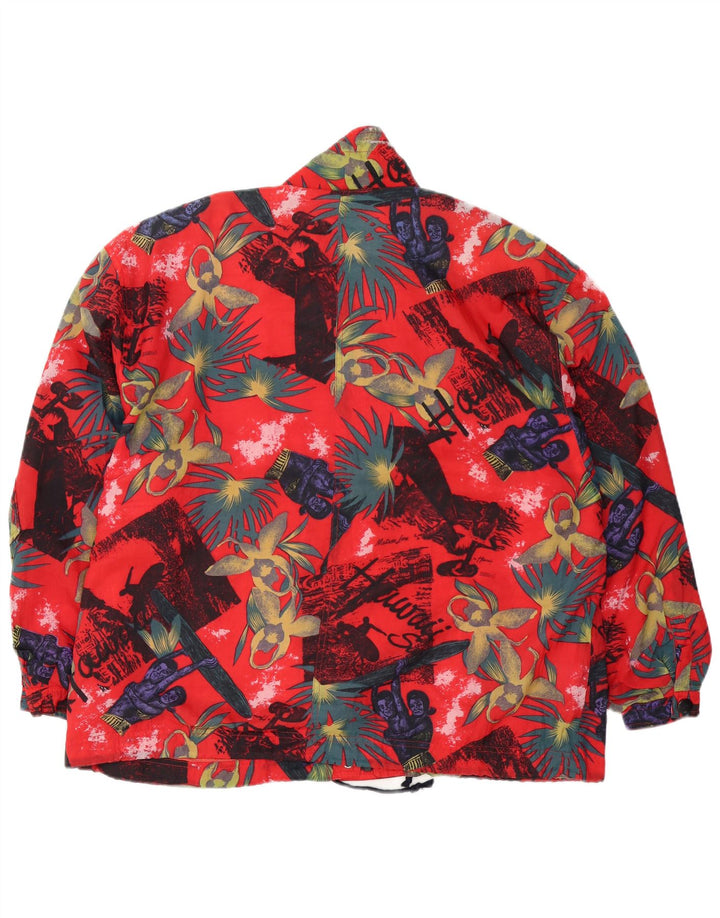 Gil Bret Γυναικείο Oversized Windbreaker Jacket UK 14 Large Red Floral