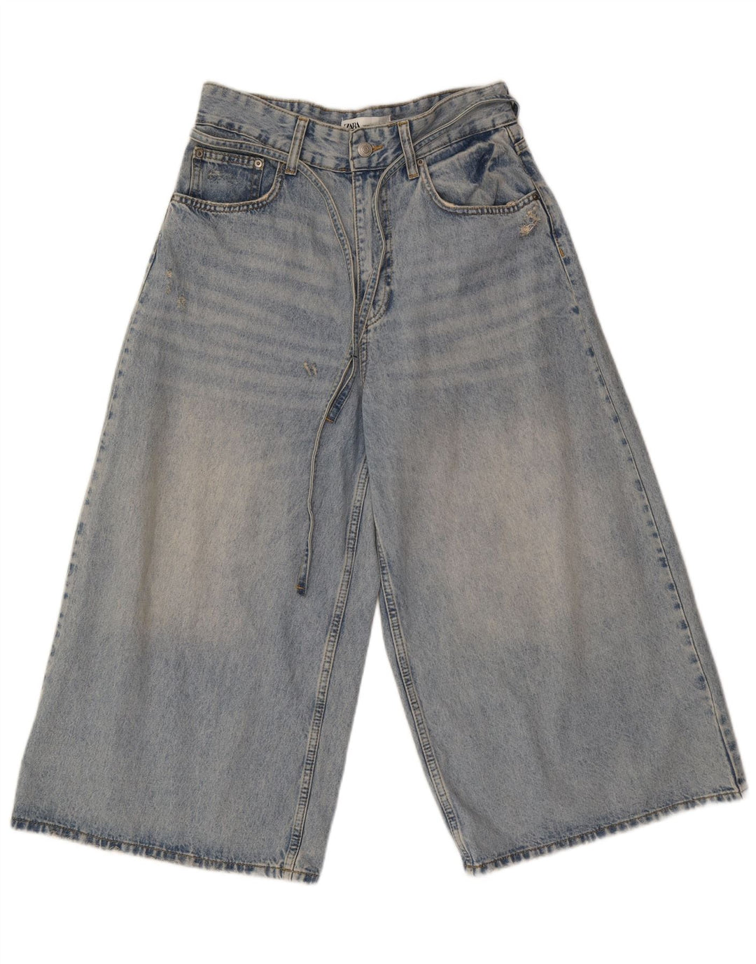 Zara Γυναικείο τζιν Capri Wide Leg EU 40 Medium W30 L21 Μπλε βαμβακερό