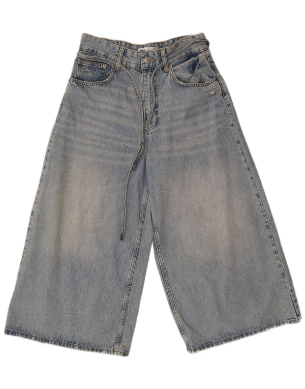 Zara Γυναικείο τζιν Capri Wide Leg EU 40 Medium W30 L21 Μπλε βαμβακερό