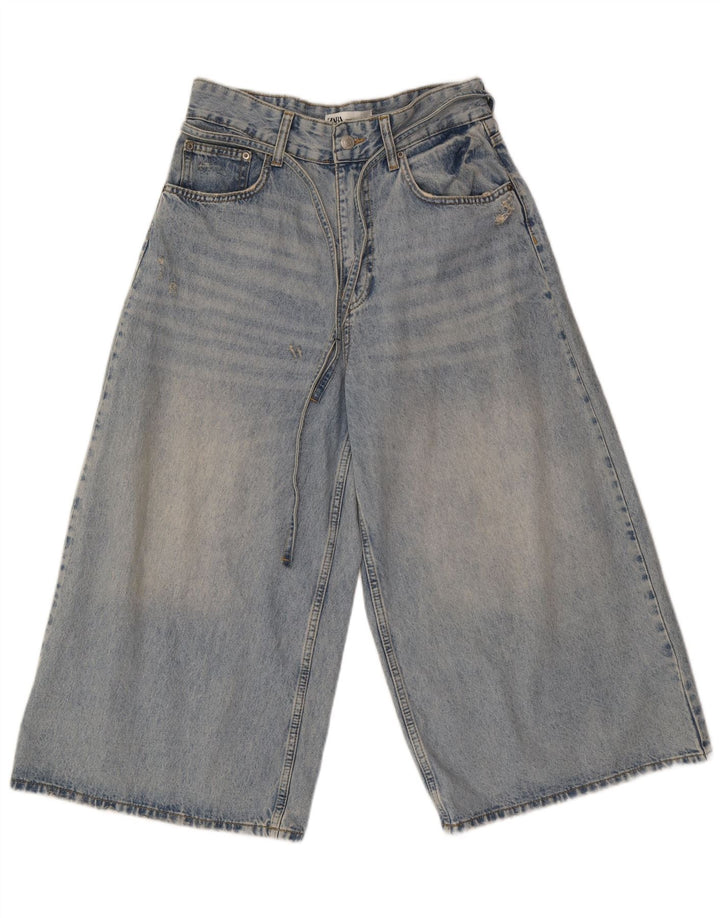 Zara Γυναικείο τζιν Capri Wide Leg EU 40 Medium W30 L21 Μπλε βαμβακερό