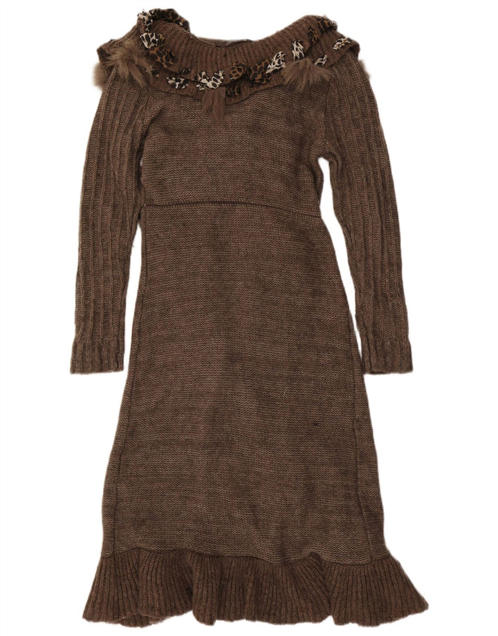 Forla Γυναικείο Ζακέτα με βολάν Παρίσι μπροστά UK 10 Small Brown