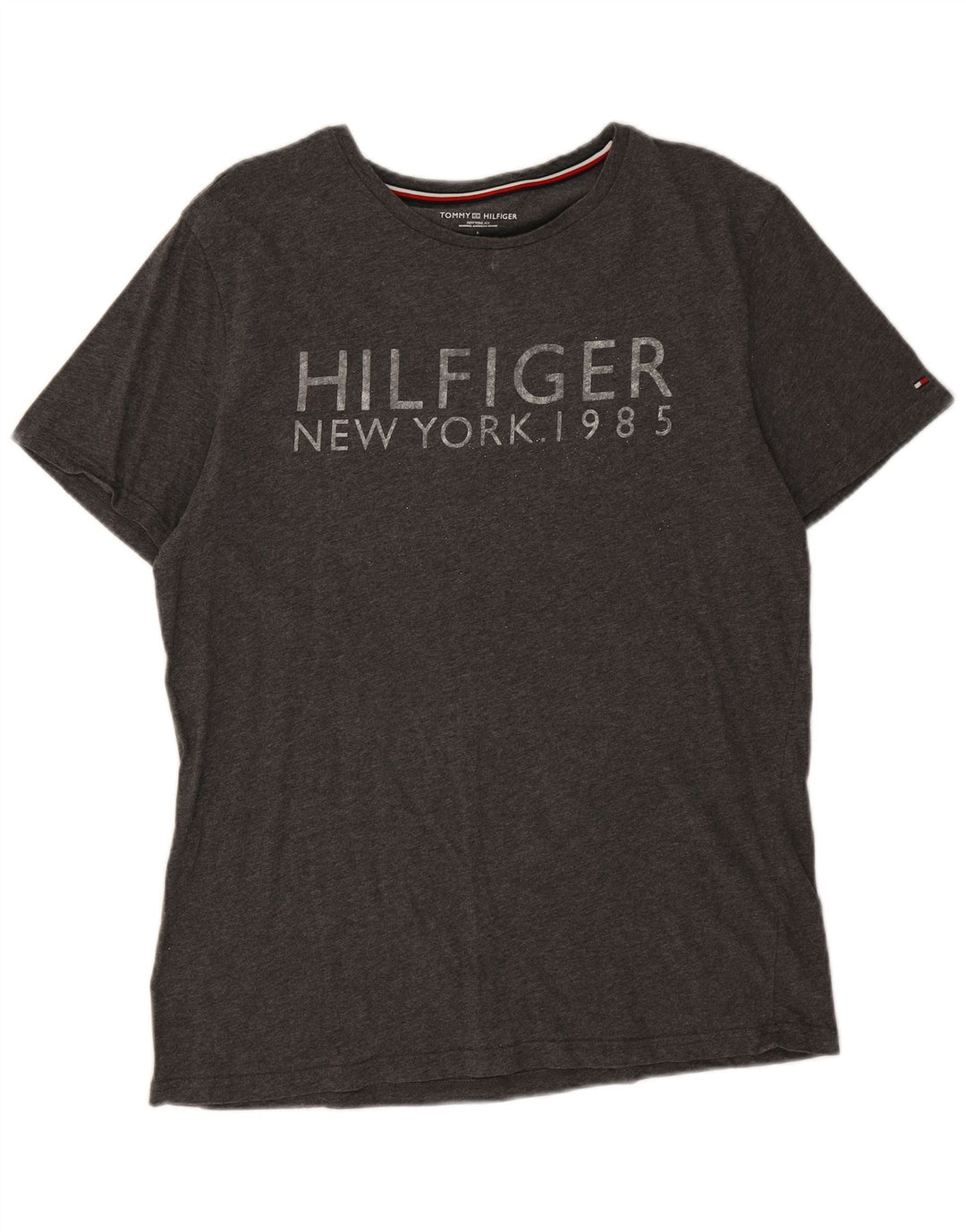 Ανδρικό γραφικό T-Shirt Tommy Hilfiger Top μεγάλο γκρι βαμβακερό