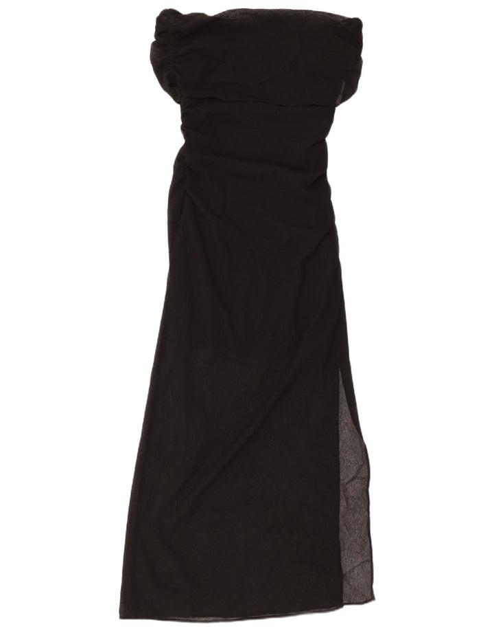 Γυναικείο Maxi Off Shoulder φόρεμα ZARA UK 8 Small Black Polyester