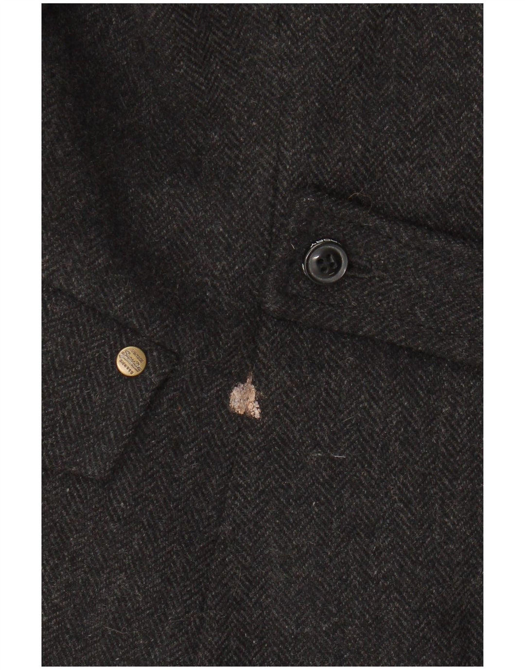 SUPERDRY Γυναικείο σακάκι blazer UK 12 μεσαίο γκρι μαλλί από ψαροκόκκαλο