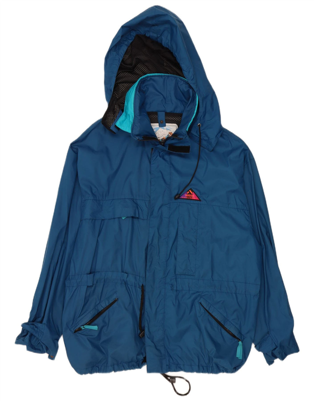 Aesse Ανδρικό μπουφάν βροχής με κουκούλα Loose Fit UK 40 Large Blue