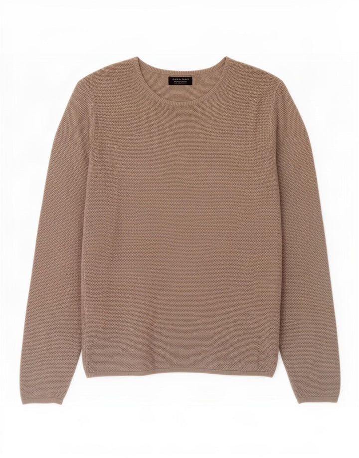 Ανδρικό πουλόβερ Zara Boat Neck Jumper Large Grey