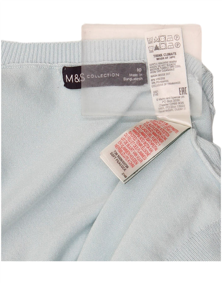 Marks & Spencer Γυναικείο πουλόβερ Crop Crew Neck Jumper UK 10 Small Blue
