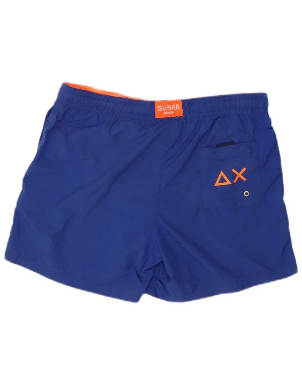 Sun68 Boys Graphic Swimming Short 13-14 Years Blue Polyester