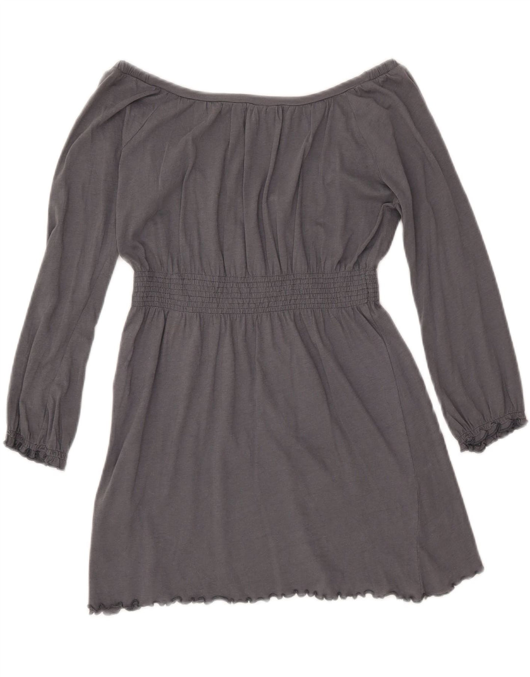 ZARA Γυναικεία μπλούζα Trafaluc 3/4 μανίκια τοπ UK 12 μεσαία γκρι βαμβακερή